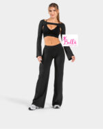 Legging taille haute seamless et bas large - noir – Image 6