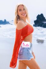 Haut court en maille - orange – Image 6