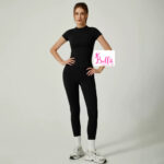 Ensemble Legging taille haute et T-Shirt seamless - noir – Image 5