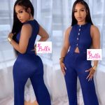 Ensemble pantalon et haut - bleu