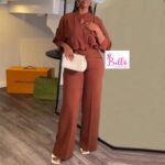 Ensemble pantalon et haut - marron