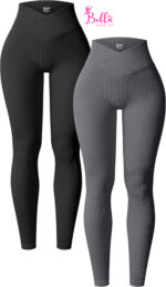 Legging taille haute côtelé et gainant - noir – Image 7