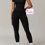 Ensemble Legging taille haute et T-Shirt seamless - noir