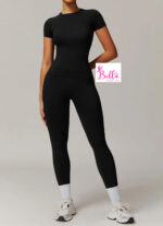 Ensemble Legging taille haute et T-Shirt seamless - noir