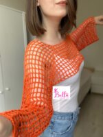 Haut court en maille - orange – Image 3