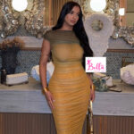 Robe moulante froncée - jaune vert – Image 5