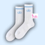 Chaussettes alo unisexes mi longues - blanches #2 – Image 4