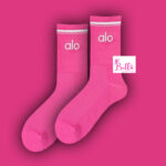 Chaussettes alo unisexes mi longues - rose #2 – Image 3