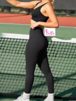 Legging taille haute côtelé et gainant - noir – Image 5