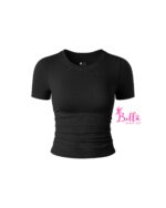 T-shirt Crop top côtelé et gainant - Noir
