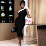 Robe moulante 1 manche - noire blanc