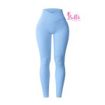 Legging taille haute côtelé et gainant - bleu