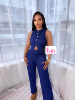 Ensemble pantalon et haut - bleu – Image 4