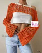 Haut court en maille - orange – Image 8