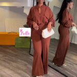 Ensemble pantalon et haut - marron – Image 6