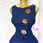 Ensemble pantalon et haut en jeans - bleu – Image 2