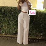 Pantalon bas large - beige – Image 3