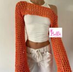 Haut court en maille - orange – Image 7