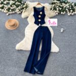 Ensemble pantalon et haut en jeans - bleu – Image 6