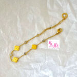 Ensemble de bijoux collier + bracelet + boucles d’oreilles louis Vuitton - doré (acier inoxydable) – Image 3