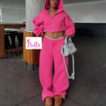 Ensemble pantalon et hoodie - rose – Image 2
