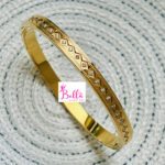 Bracelet  losange avec strass - doré (acier inoxydable)