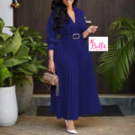 Robe avec ceinture - bleu