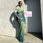 Robe moulante longue manche - vert