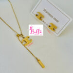 Ensemble de bijoux collier et boucles d’oreilles Céline - doré (acier inoxydable)