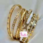 Bracelet flèche avec strass - doré (acier inoxydable) – Image 3