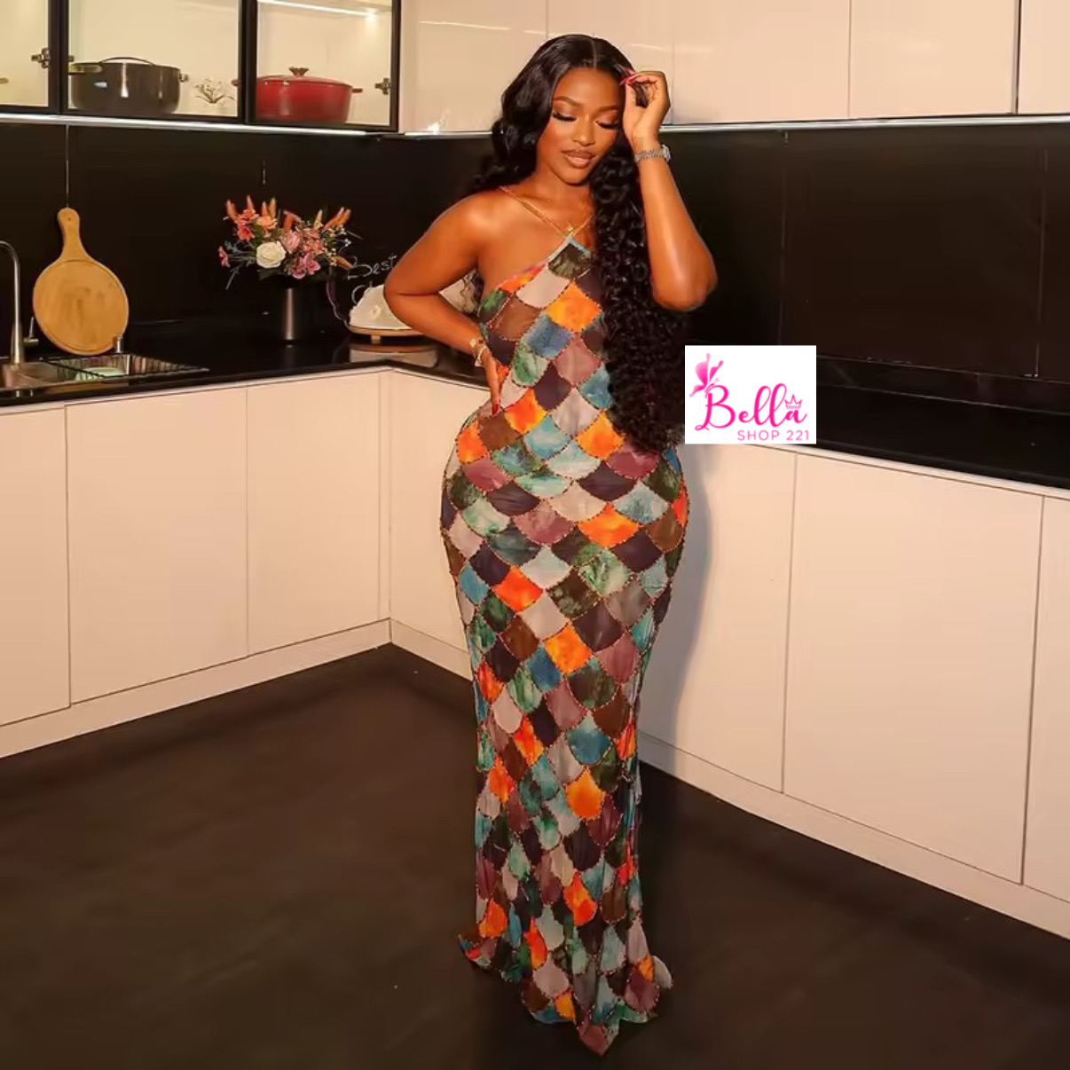 8969afed-f340-49ff-8959-c5a2804d233c Robe moulante - multicolore – Image 1