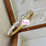 Bracelet  hexagone blanc avec strass - doré (acier inoxydable)