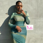 Robe moulante longue manche - vert – Image 4