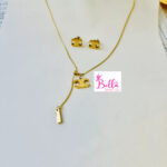 Ensemble de bijoux collier et boucles d’oreilles Céline - doré (acier inoxydable) – Image 3
