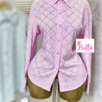 Chemise avec strass - rose