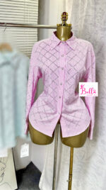 Chemise avec strass - rose