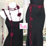 Ceinture de taille en maille - rouge