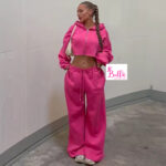 Ensemble pantalon et hoodie - rose