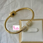 Bracelet  ouvert avec strass - doré (acier inoxydable)