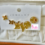 3 paires de Boucles d’oreilles louis - doré (acier inoxydable) – Image 2