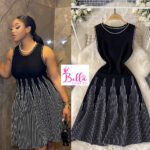 Mini Robe sans manches - noir blanc