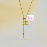 Ensemble de bijoux collier et boucles d’oreilles Céline - doré (acier inoxydable) – Image 2