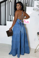 Robe en jeans - bleue – Image 3