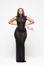 Robe transparente avec perles - noire – Image 6