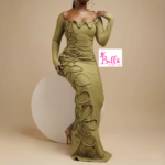 Robe longues manches - verte