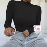 Bodysuit longue manche avec fermeture - noir – Image 3