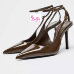 Talons escarpins ouvert Zara - brun olive