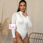 Bodysuit longue manche avec fermeture - blanc