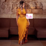 Robe moulante asymétrique - jaune – Image 2