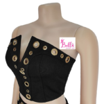 Ensemble pantalon et haut avec ronds doré - noir – Image 3